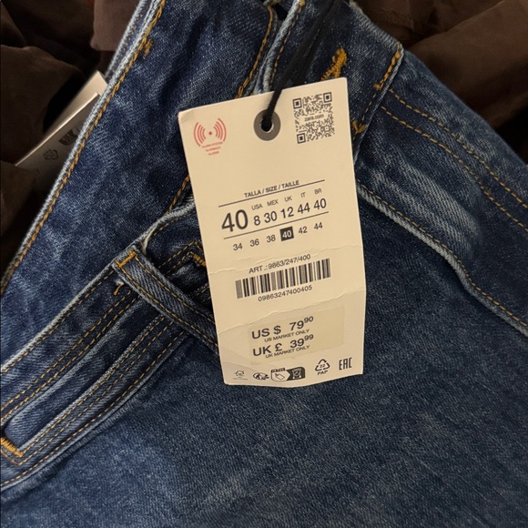 Zara Blue Flare & Wide Leg Jeans - Picture 5 of 7